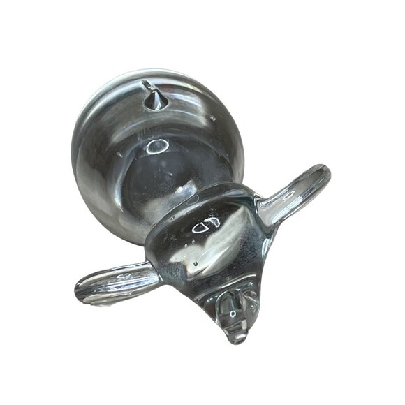 Vintage Clear Glass Elephant Paperweight Figurine Trunk Up - Picture 6 of 7